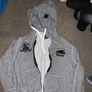 Roots zip up grey park city hoodie